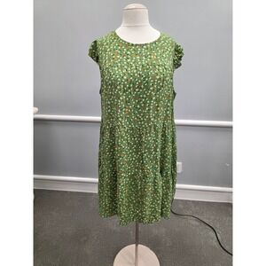 Liberty Love Green Floral Tiered Babydoll Dress Flutter Sleeve 3XL